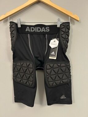 adidas Black Padded Techfit Compression Shorts NWT Large Football
